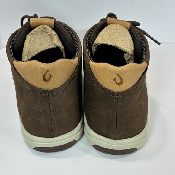 Olukai Nana Hele Men’s Shoes Brown Leather Shearling Sz 11.5 Outdoor Beach main image 4